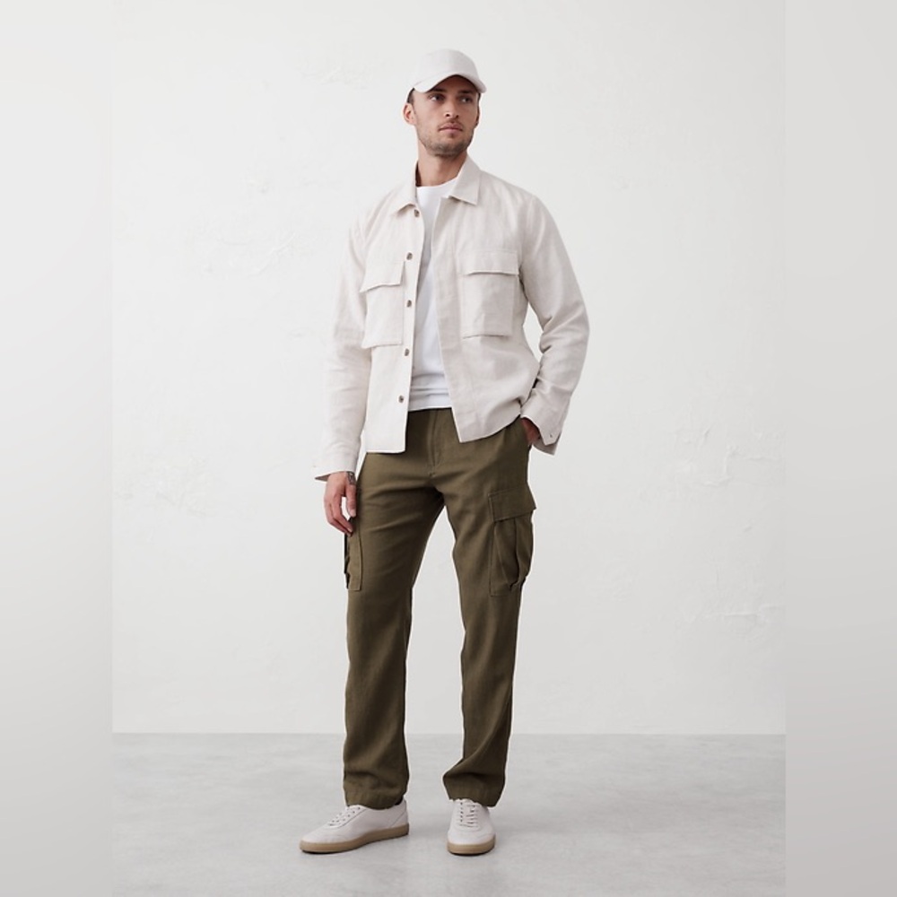 NWT BANANA REPUBLIC SIZE 40 40x34 SLIM STRAIGHT‎ SUMMERWEIGHT CARGO green